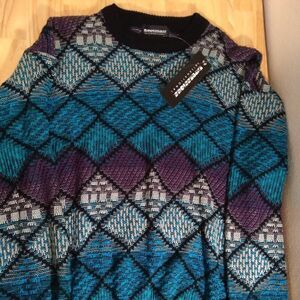 NWT Vintage Expressions Diamonds Knit Crewneck Sweater
